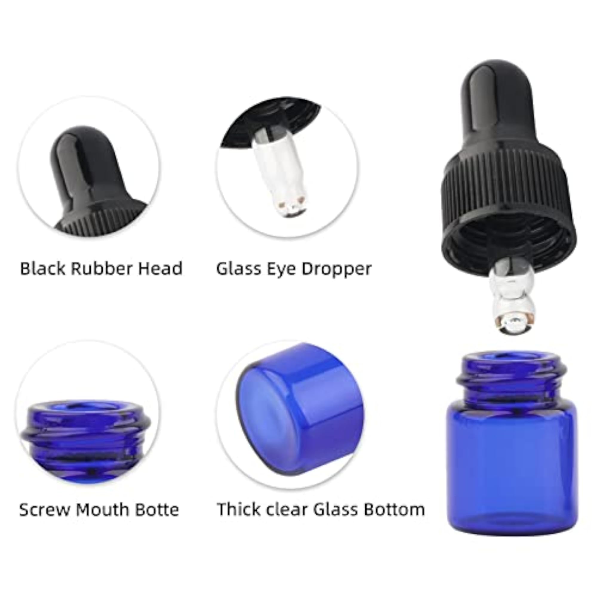 15 Pieces Glass Dropping Bottles for Perfume Storage